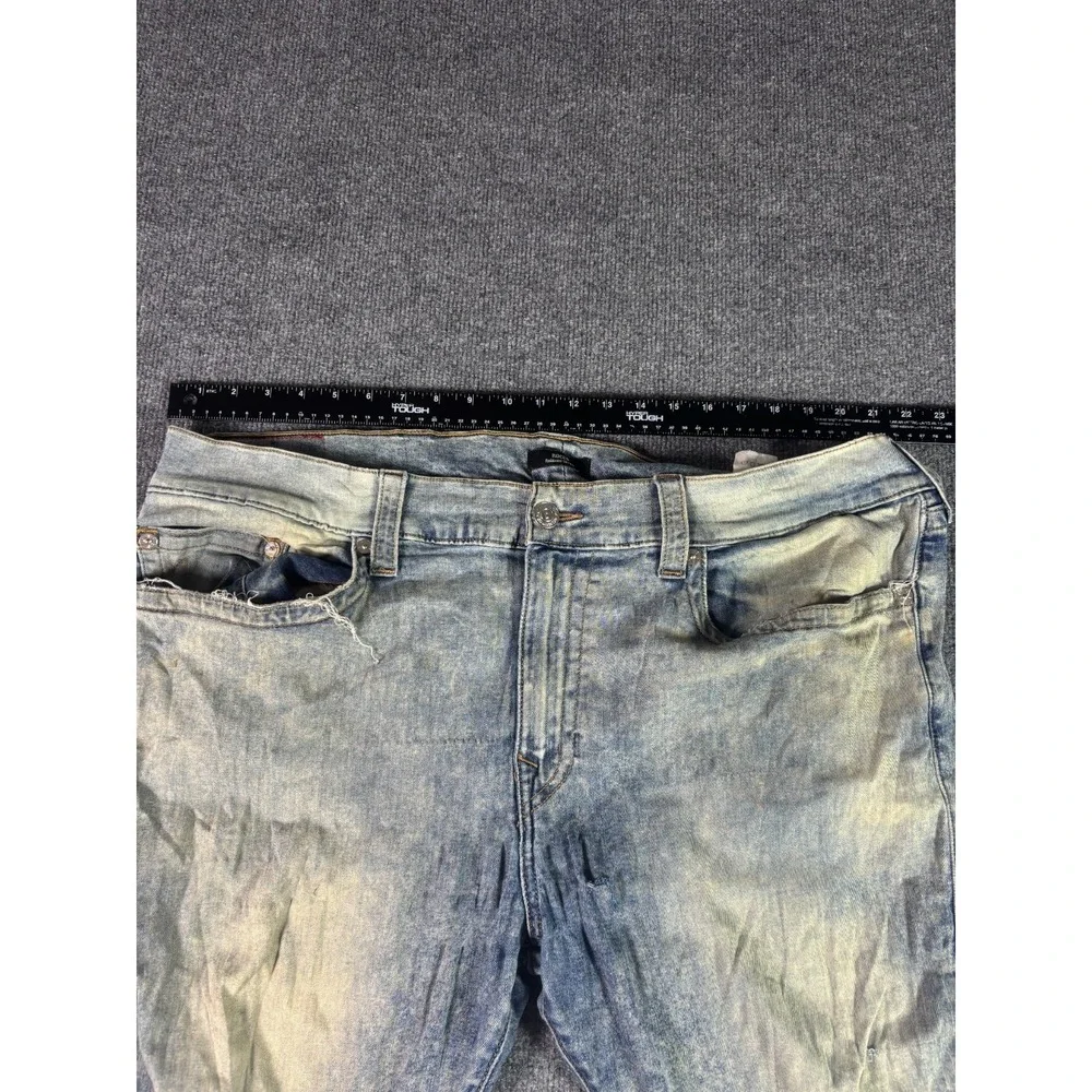 True Religion Rocco Jeans Mens 44 Blue Denim Acid Wash Relaxed Skinny Streetwear